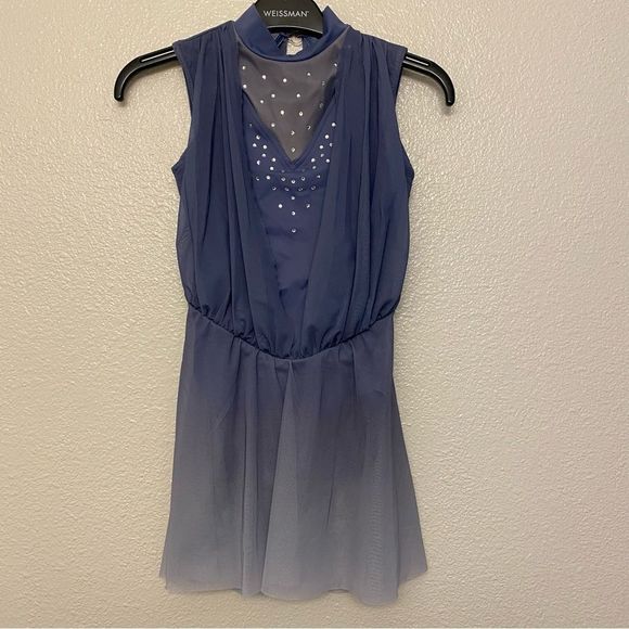 Weissman Blue Dance Costume with Star Accents - Picture 2 of 11